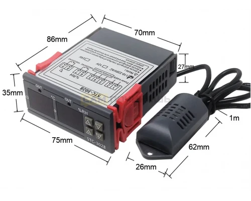 T5386 Терморегулятор STC-3028 Термостат, гигростат программируемый 220В