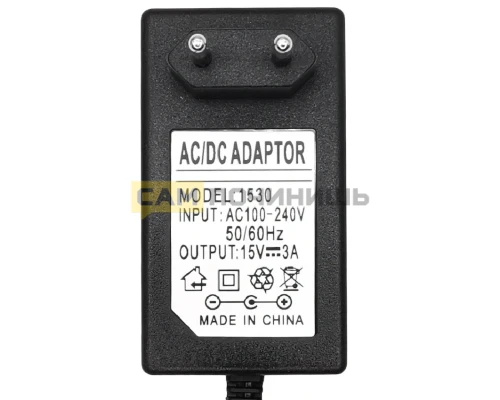 T3806 Адаптер питания AC-DC Adapter 15V 3A 5,5x2.5mm (100шт/к)