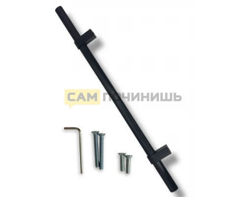 RH484CH Ручка для духовки универсальная, профиль ОВАЛ, Чёрный цвет, 13.5*Φ20*480*50